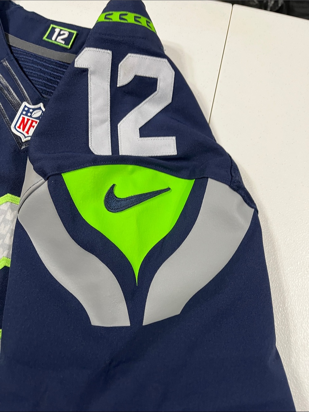 Seattle Seahawks Dark Navy Home Jersey #12 Fan - Picture 4 of 7